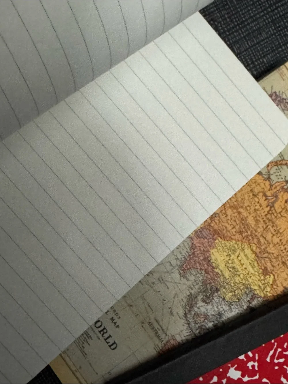 Pocket Vintage Map Cover Notebooks Red Marble Composition Notebook